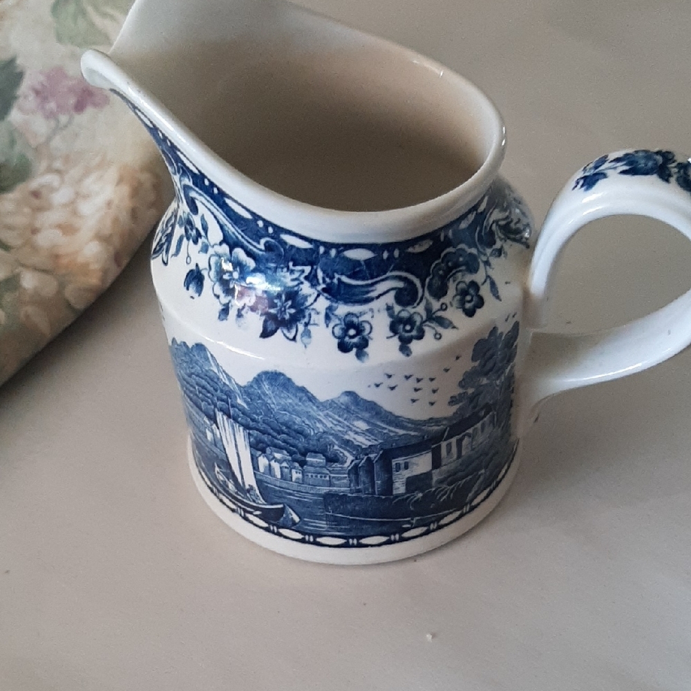 Villeroy & Boch Blue and White Transferware Creamer Pitcher